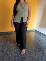 Sundown Stripe Green Top worn by a mazo customer
