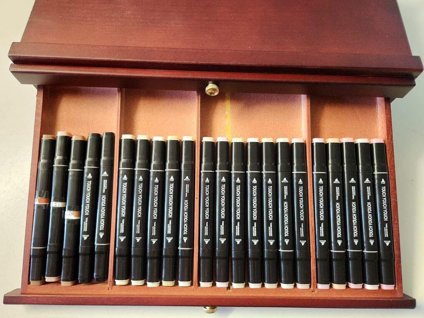MEEDEN 4-Drawer Art Supply Storage Box, Dark Walnut