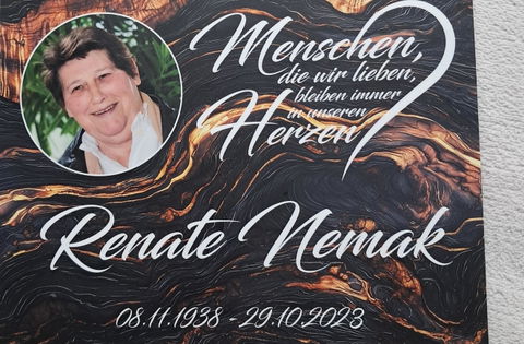 Personalisierte Gedenktafel für Menschen