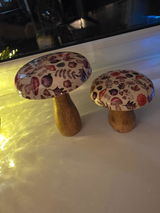 Autumn Mushroom Decorative Wooden Ornament, 15cm