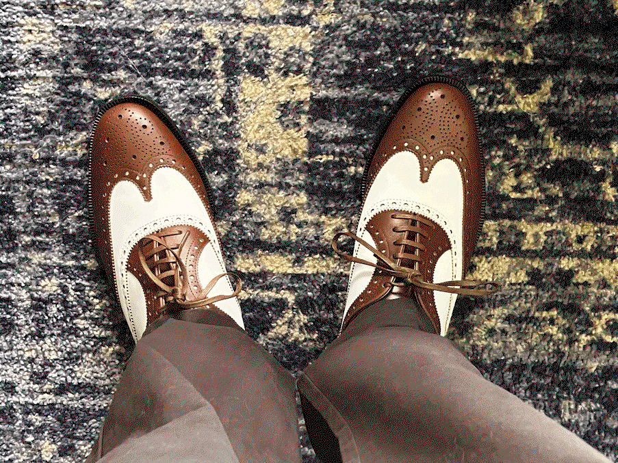 1930s style Men's spectator shoe - Dark Brown / Off-White