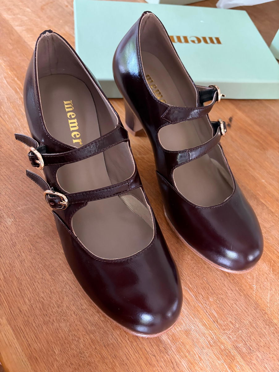 1930s pump with double ankle straps - Dark Brown - Judy – memery