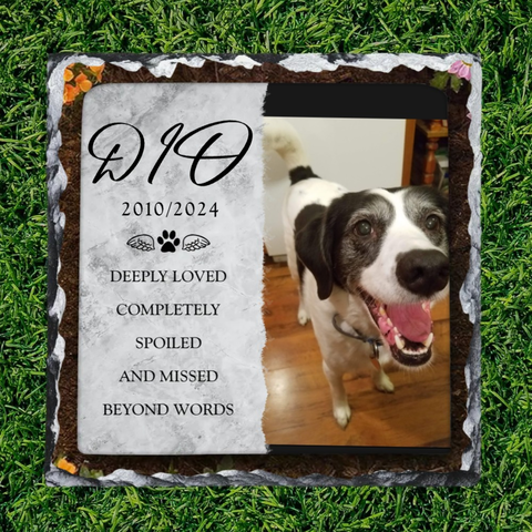 Dog Headstones, Dog Tombstone, Dog Gravestones, Personalized Dog Memorial Stone, Pet Memorial Gifts, Pet Loss Gifts, Pet Memorial Stones - Square Shape