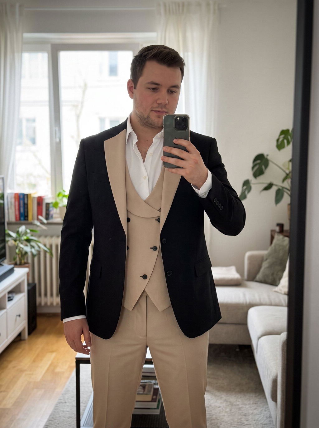 Menseventwear Formal Men's Suits Slim Fit 3 Pieces Notch Lapel Tuxedos (Blazer+Vest+Pant)