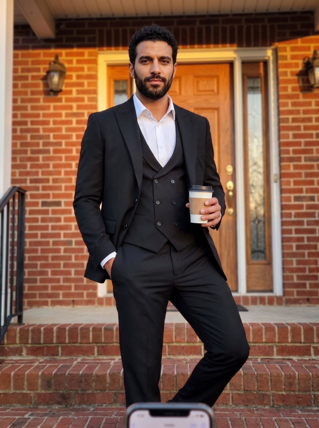 Menseventwear Fashion 3 Pieces Mens Suit Peak Lapel Tuxedos For Wedding (Blazer+vest+Pants)