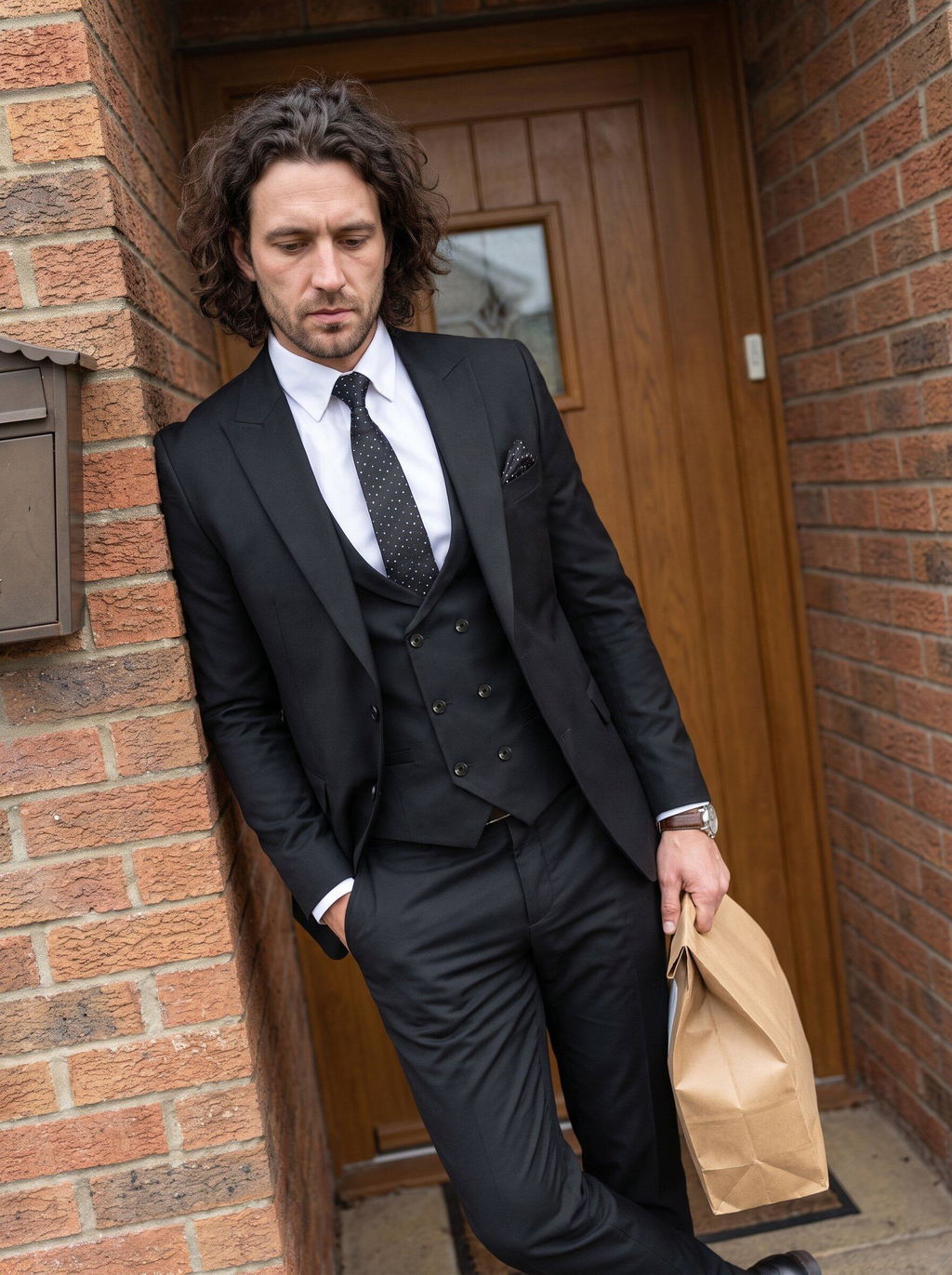 Menseventwear Fashion 3 Pieces Mens Suit Peak Lapel Tuxedos For Wedding (Blazer+vest+Pants)