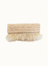 BOLSO DE MANO CON PLUMAS