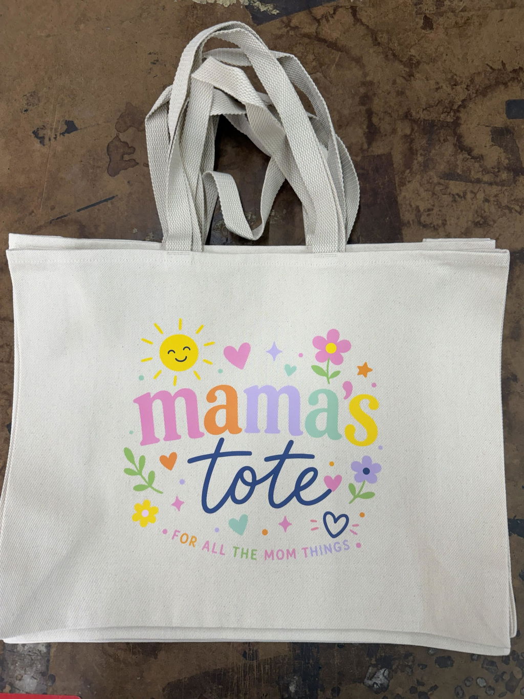 Close-up of the full-colour print on the same tote bag