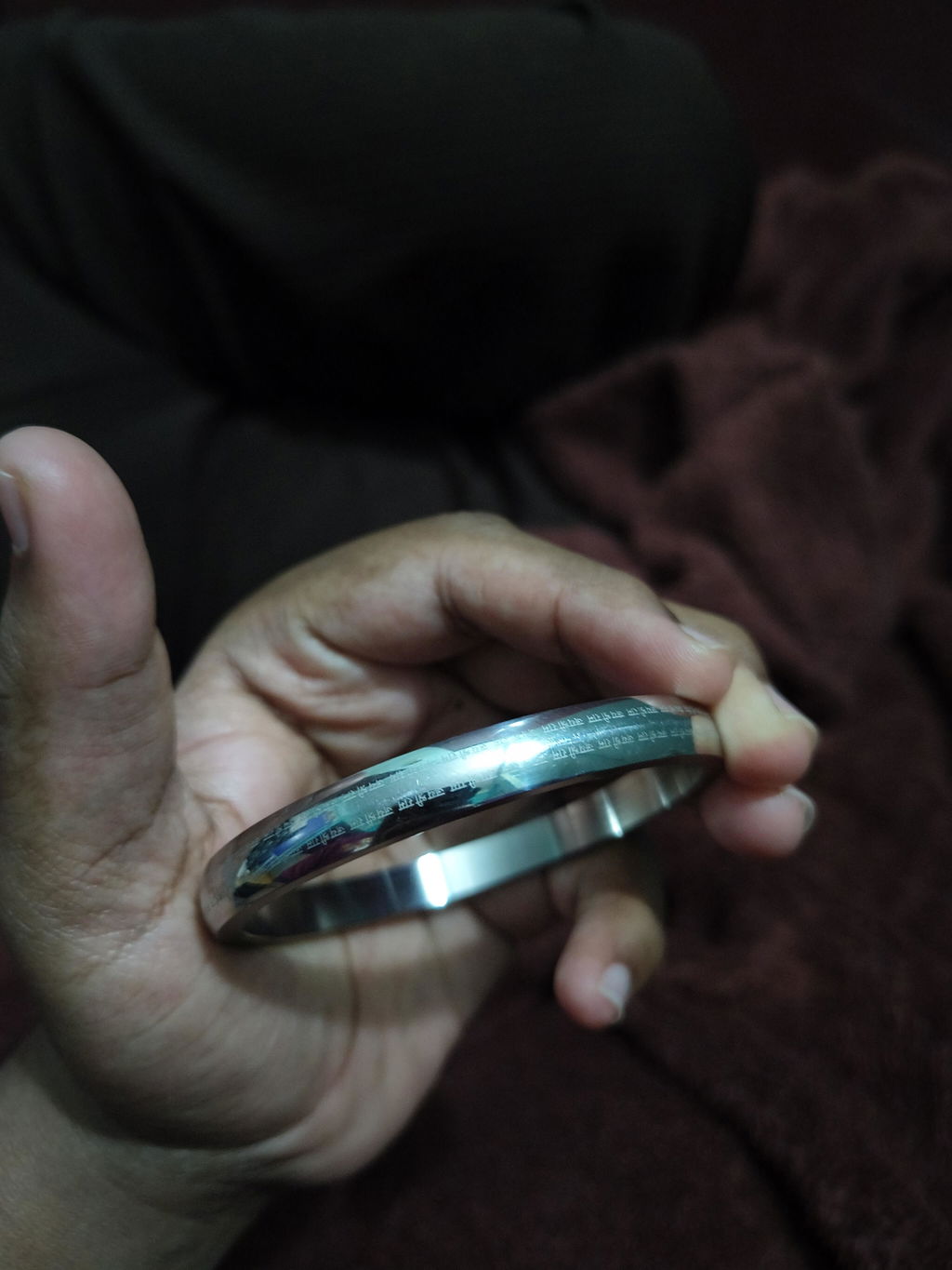 Jai Shree Ram MicroCarved Round Curved Kada