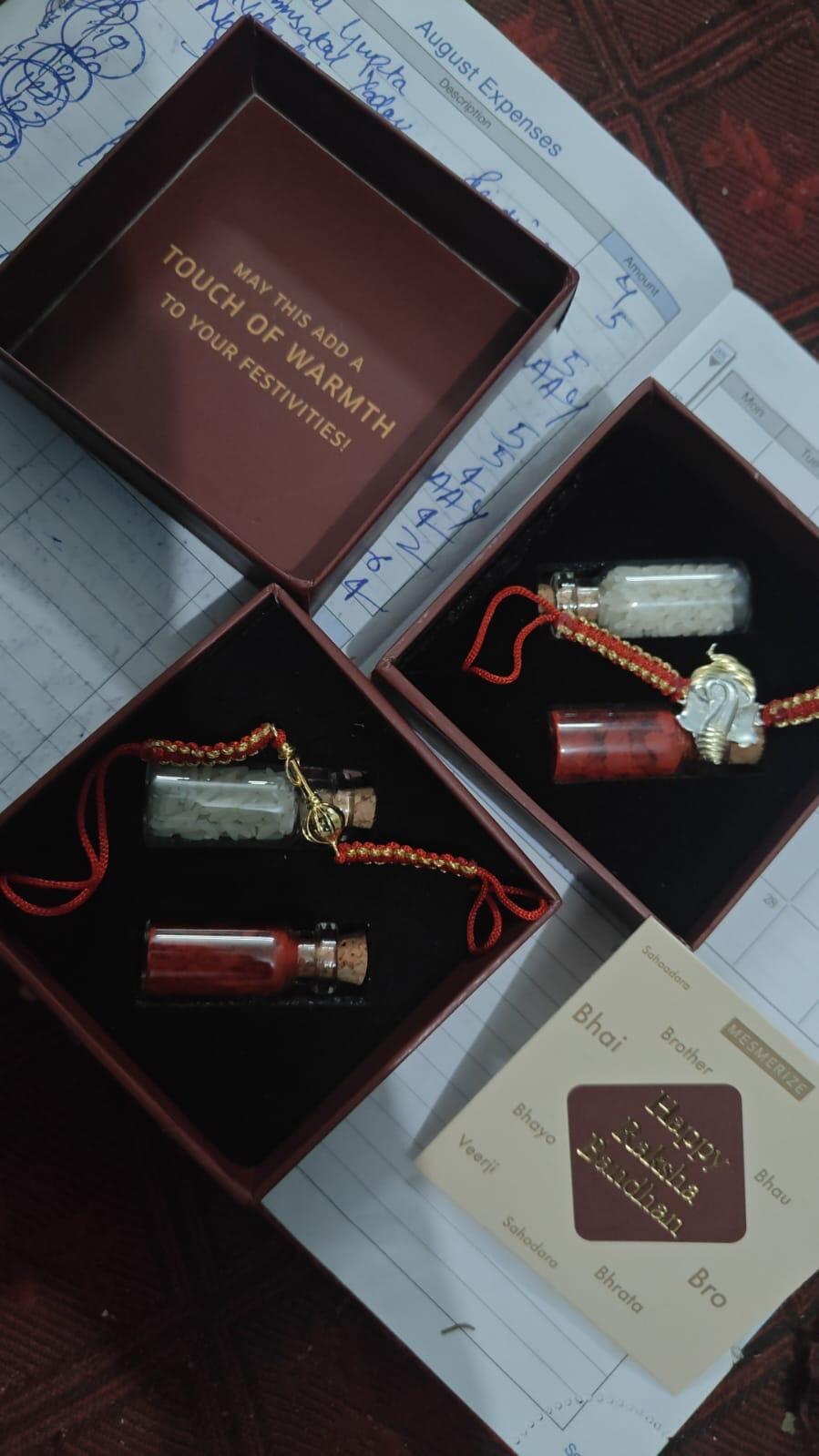 Ganesha Pure Silver Plated Rakhi