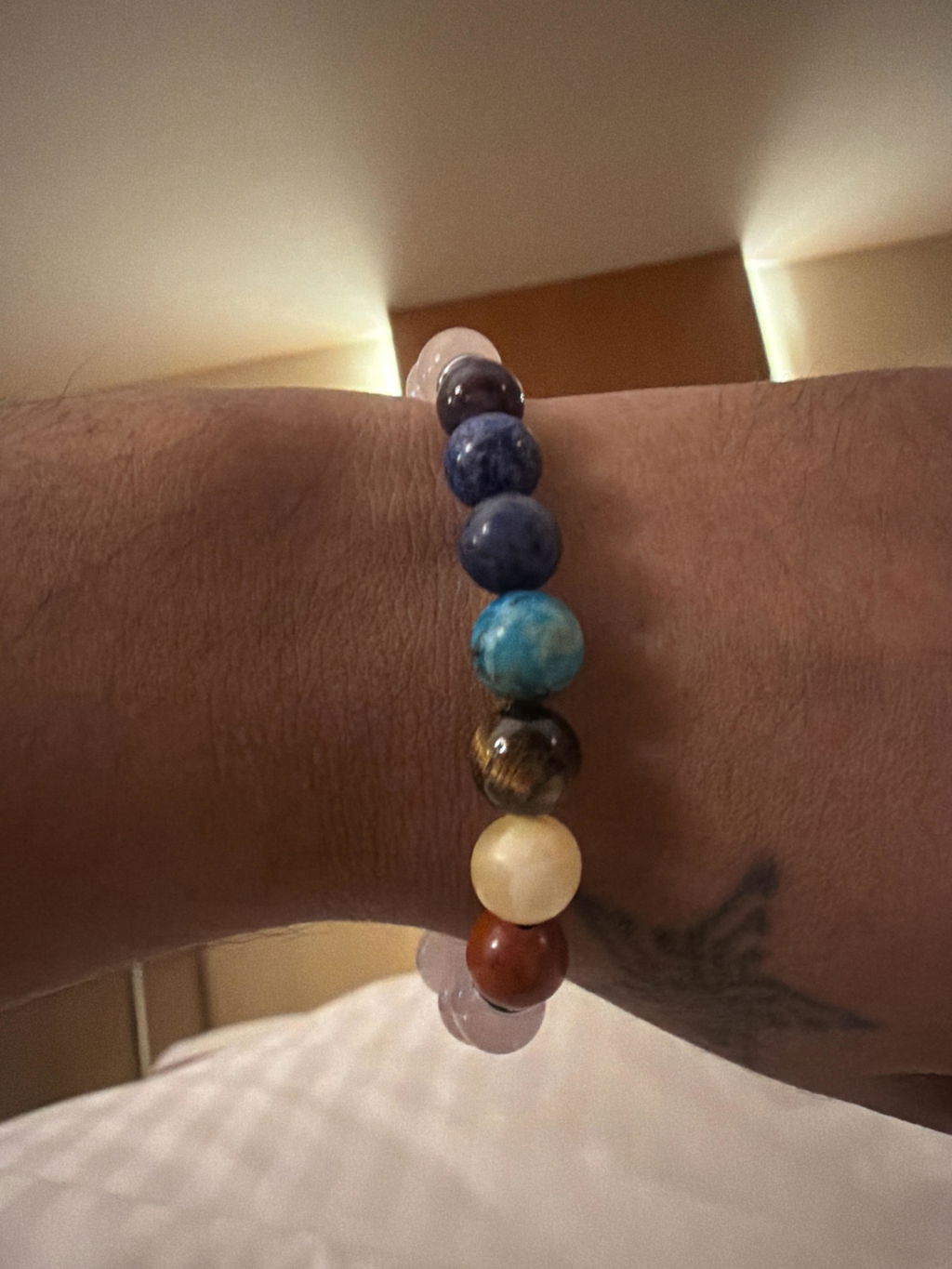 Solace Rose Quartz 7 Chakras Natural Stone Bracelet