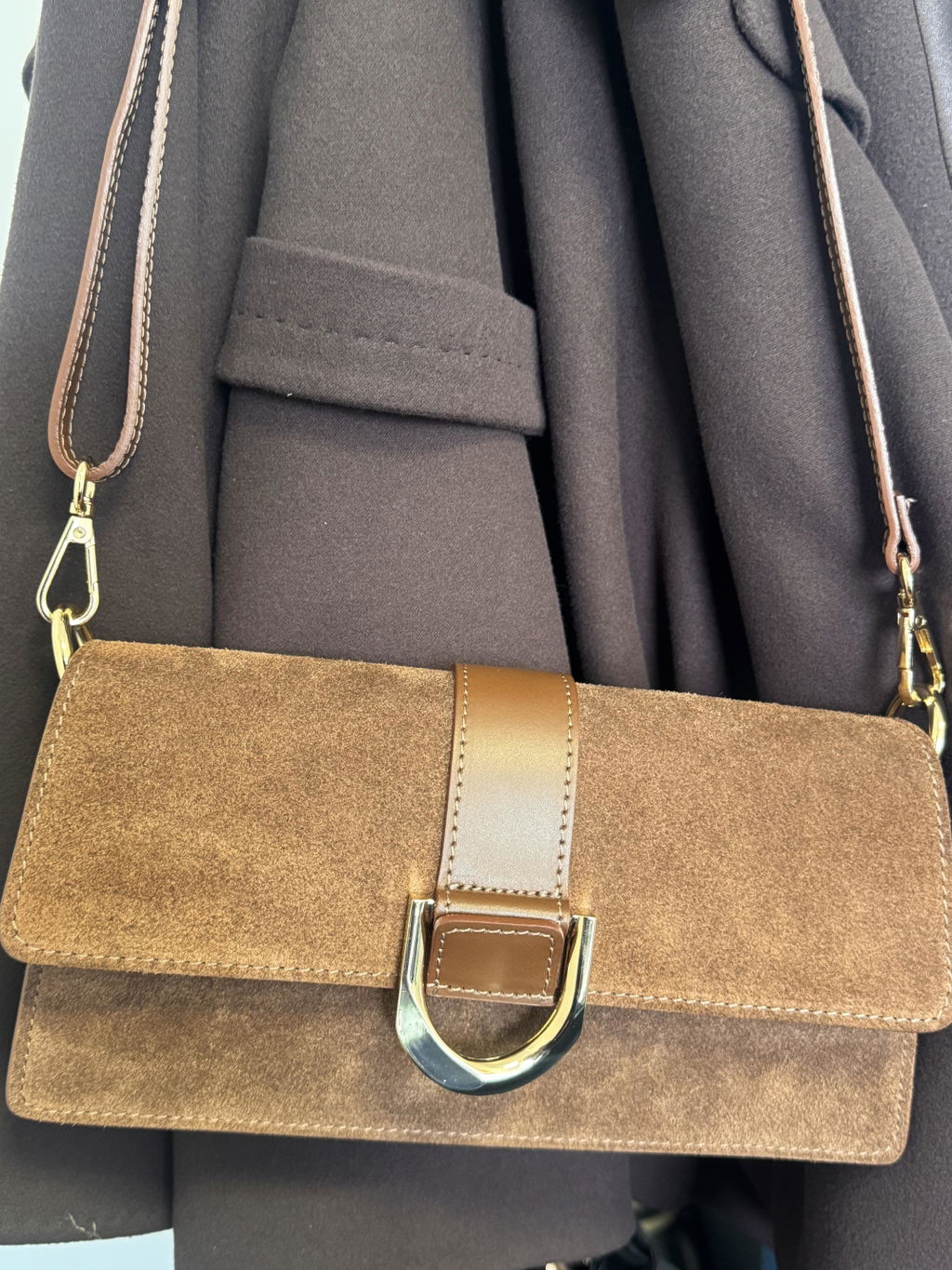 Alexia — Chocolate Brown Suede & Genuine Leather. – Kundenfoto
