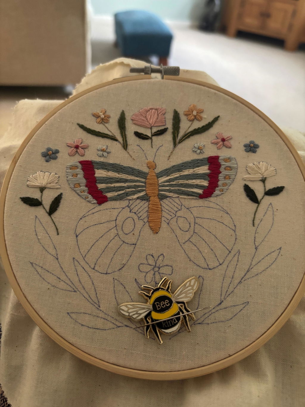 Bright Butterfly Embroidery Pattern