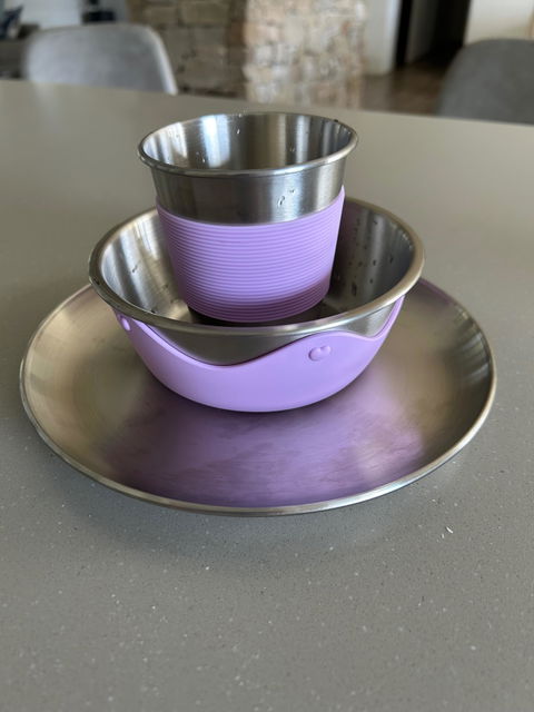 *PRE-ORDER* Kids Stainless Steel Mealtime Starter Set PASTELS (Save 10%)