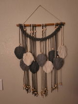 Macrame Leaf Wall Hanging with cotton cord, Boho Wall Art and Modern Style L22