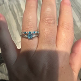 London Blue Topaz And Diamond Wedding Band 925 Sterling Silver