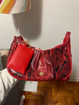 BOLSA PEÔNIA SNAKE VERMELHA