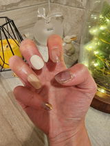 Toffee and Nude Marble Semi-Cured Gel Nail Stickers