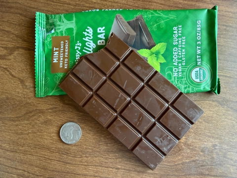 Missy J's Organic Carob Dark Delights Unsweetened Mint Candy Bar- 2, 6, 12pk