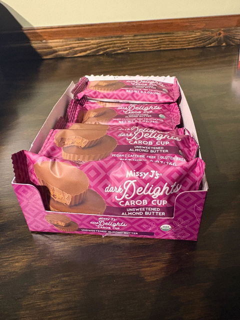 Missy J's Organic Carob Dark Delights Unsweetened Almond Cups 3 or 12pk