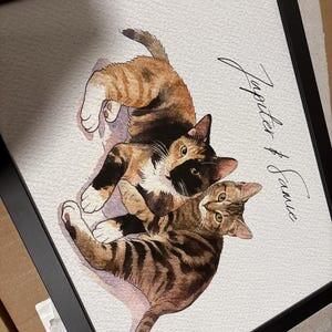 Custom Watercolor Pet Portrait - Pet Photo + Name
