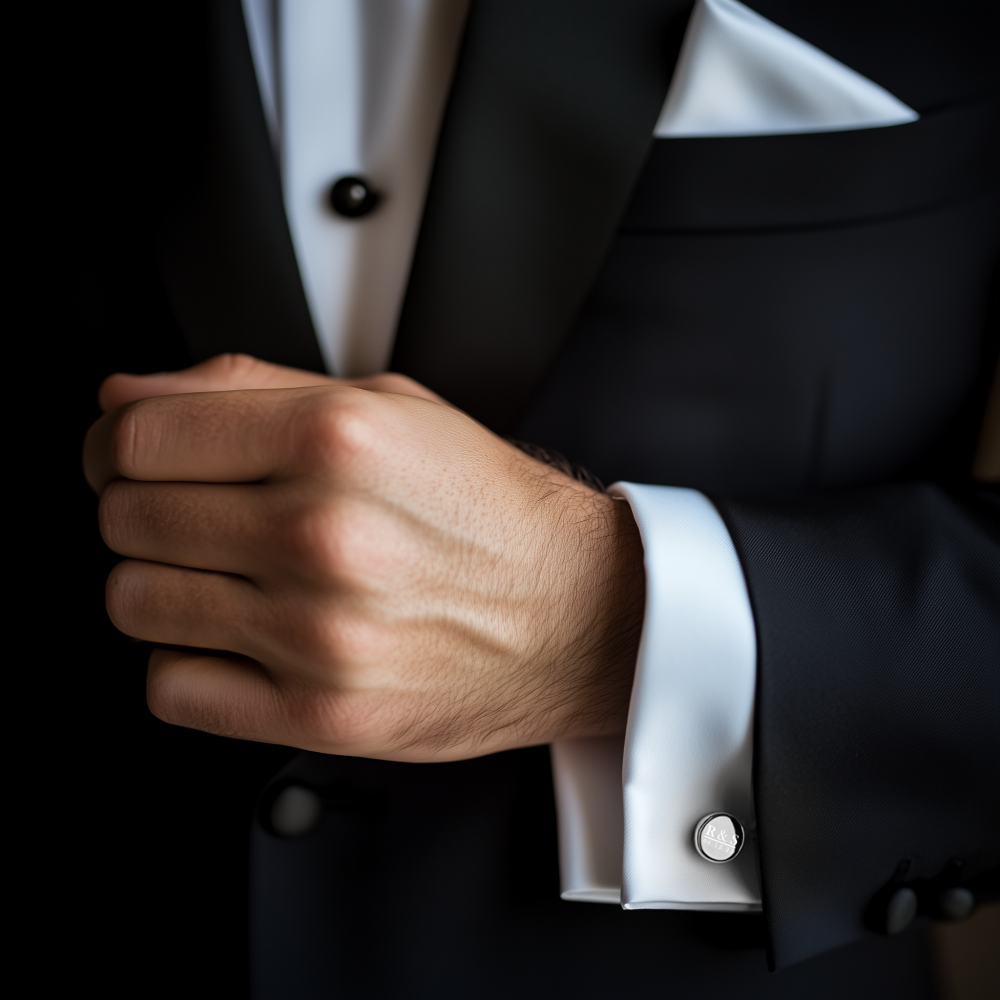 Custom Silver Cufflinks for Groom and Groomsmen | Wedding Morning Gift Set | Brompton Design
