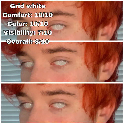 Customer photo wearing White Mesh Colored Contact Lenses
