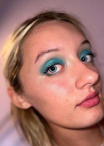 Customer photo wearing Oyster Nebula Blue Colored Contact Lenses