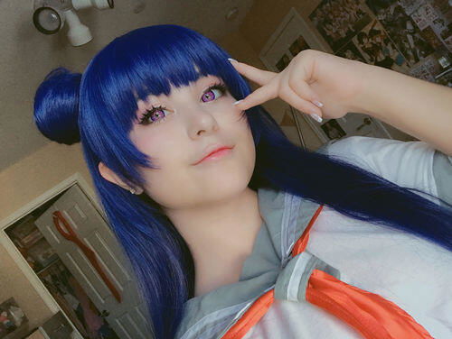 Customer photo wearing Vivid Purple Circle Contact Lenses - Dark Rim, Vika Tricolor