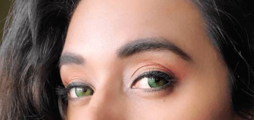 Customer photo wearing Vika Tricolor Green Colored Contact Lenses