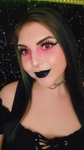 Customer photo wearing Anime Yandere Pink Colored Contact Lenses – Pink Heart Pupil Eye
