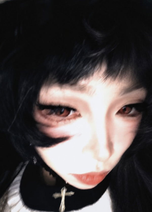 Customer photo wearing Crimson Dragon Slit Pupil Colored Contact Lenses – Red Dragon Eye