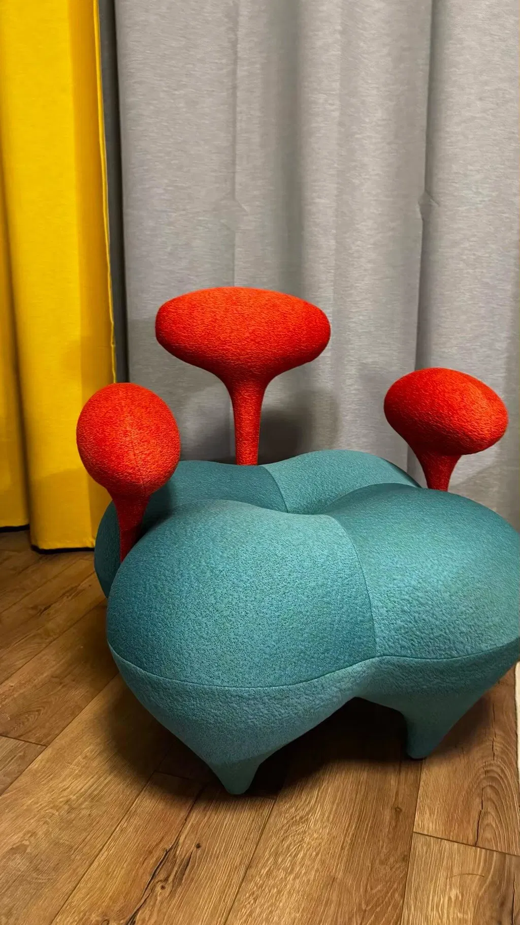 MOMO Balloon Sofa Chair | Dopamine Art Chair | T3D Knit Sculptural Lounge Seat