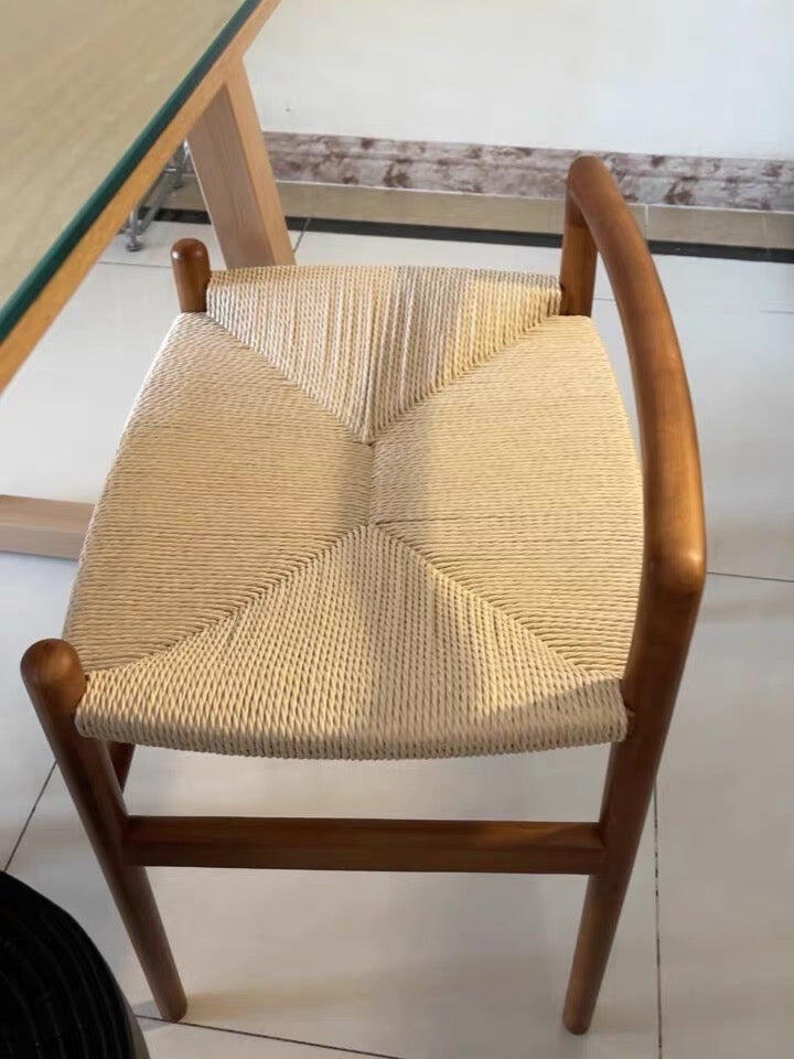 Rope-Woven Armchair Stool