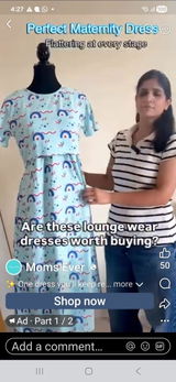 Tropical Wave Cross-neck Maternity Loungewear Dress