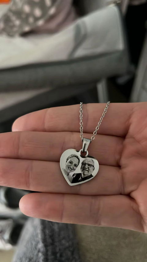 Collier Cœur Photo Gravée
