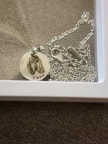 Collier Médaillon Photo Animal Gravé
