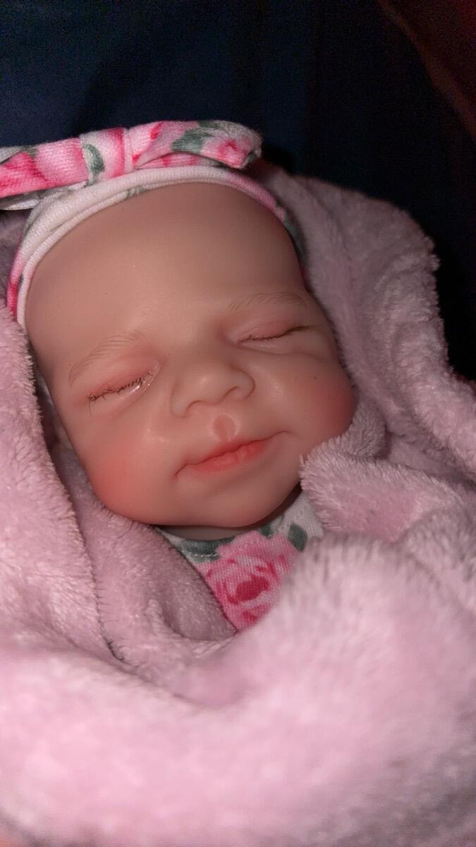 30cm Cute Full Silicone Pascale Reborn Doll Girl In Pink Floral Outfits