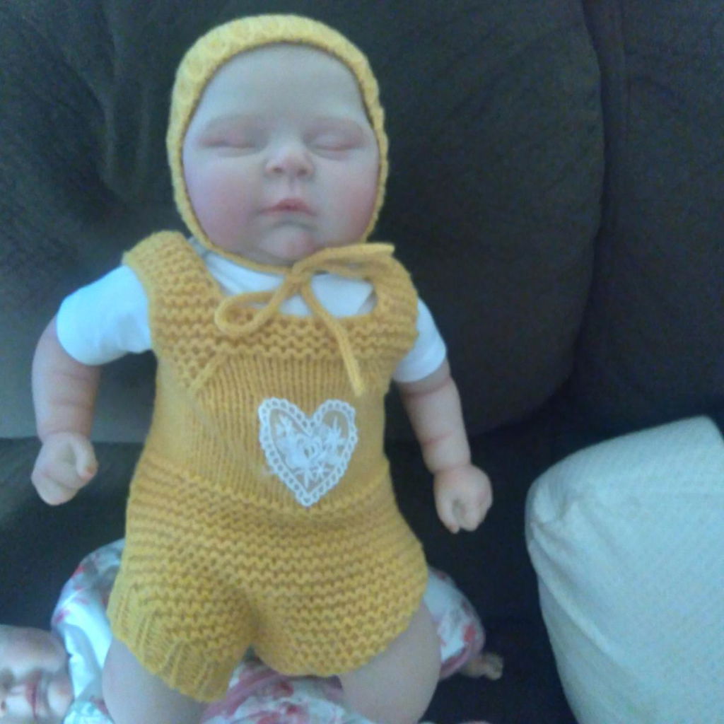 20 Inches 3D Skin Soft Body Sleeping Reborn Doll In Yellow Sweater- Peaches