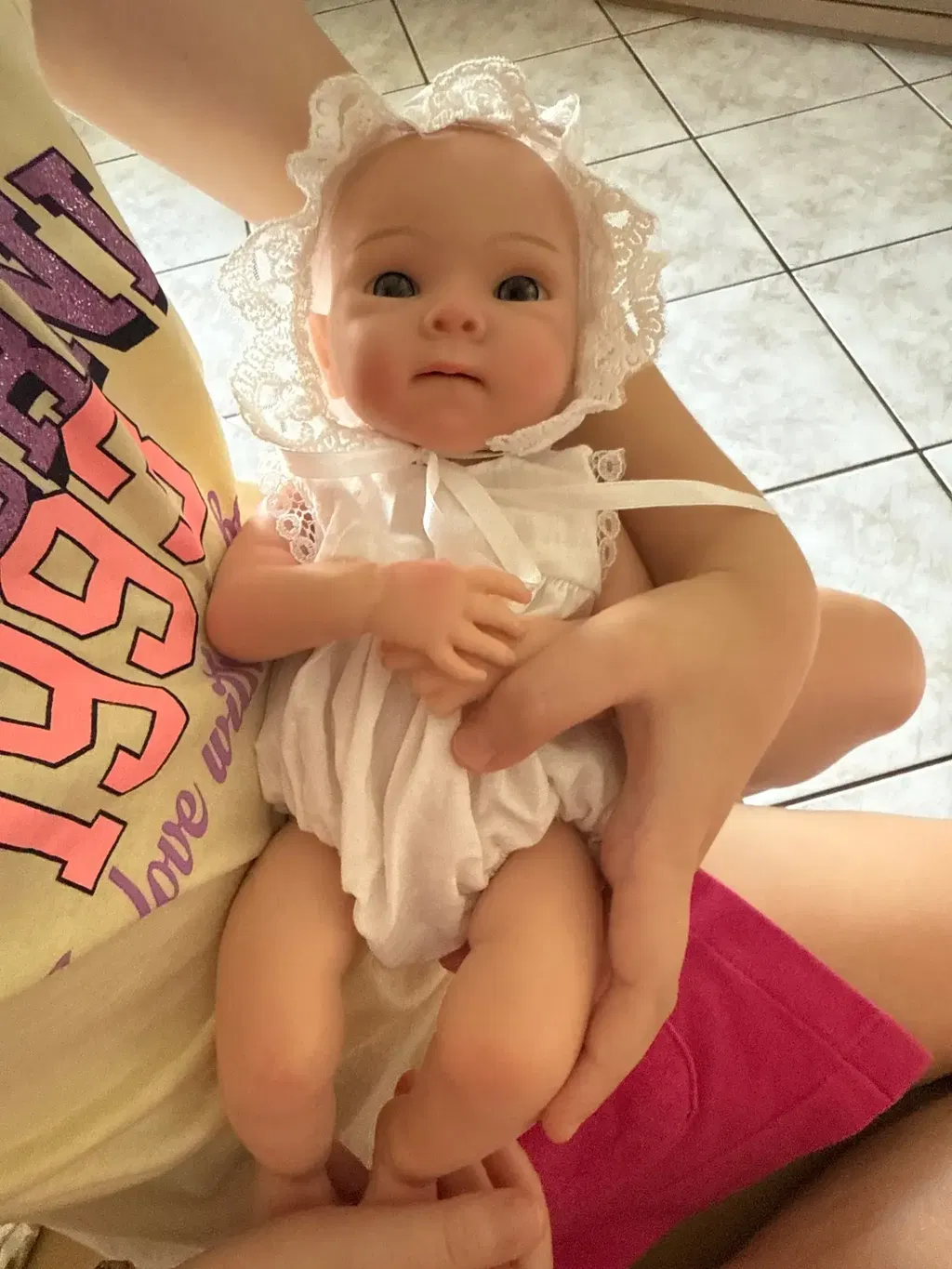 30cm Silicone 3D Painted Skin Bettie Reborn Baby Girl in White Lace Outfits