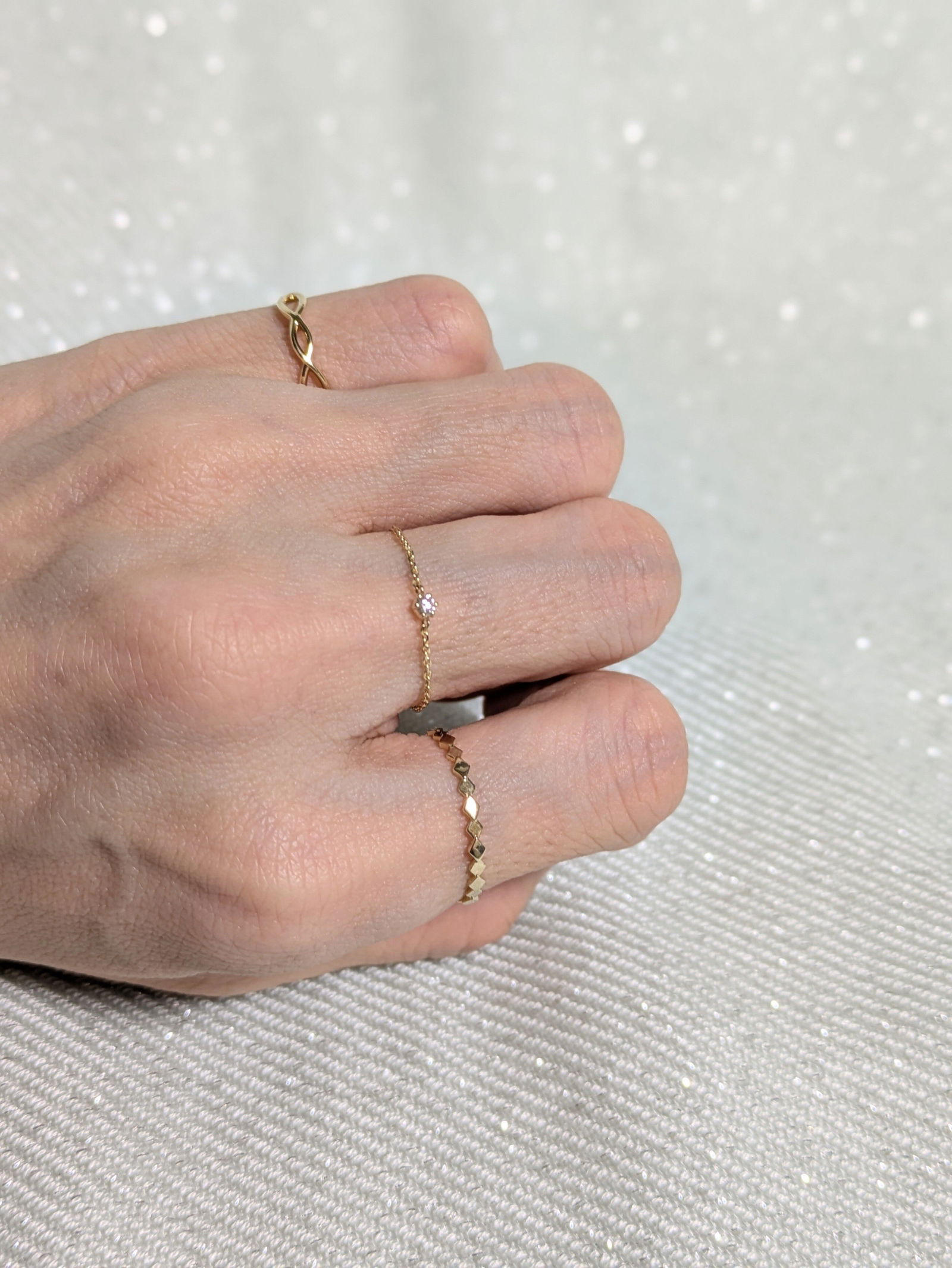 チェーンリング テオ 0.03ct｜K10｜MONATELIER
