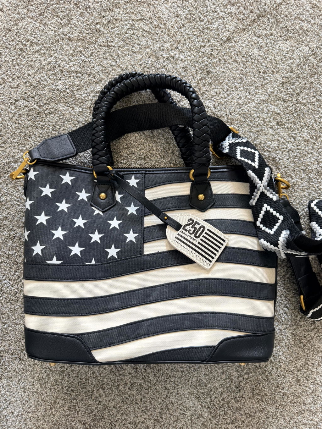 Montana West Vintage American Flag Tote Bag