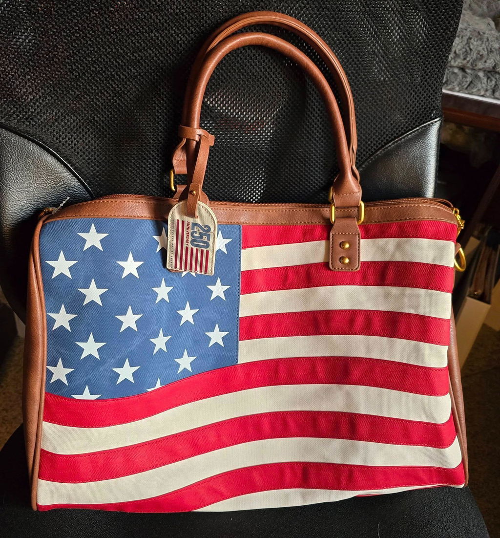 Montana West Studded American Flag Duffle Bag