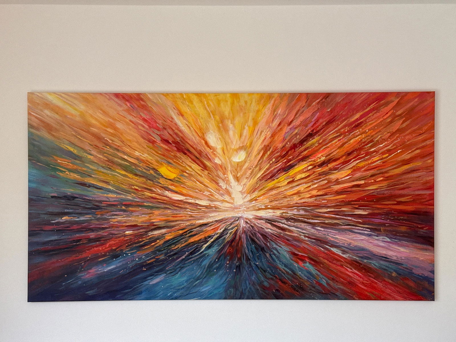 Solar Flare: Original Impasto Abstract Oil Painting - Dynamic