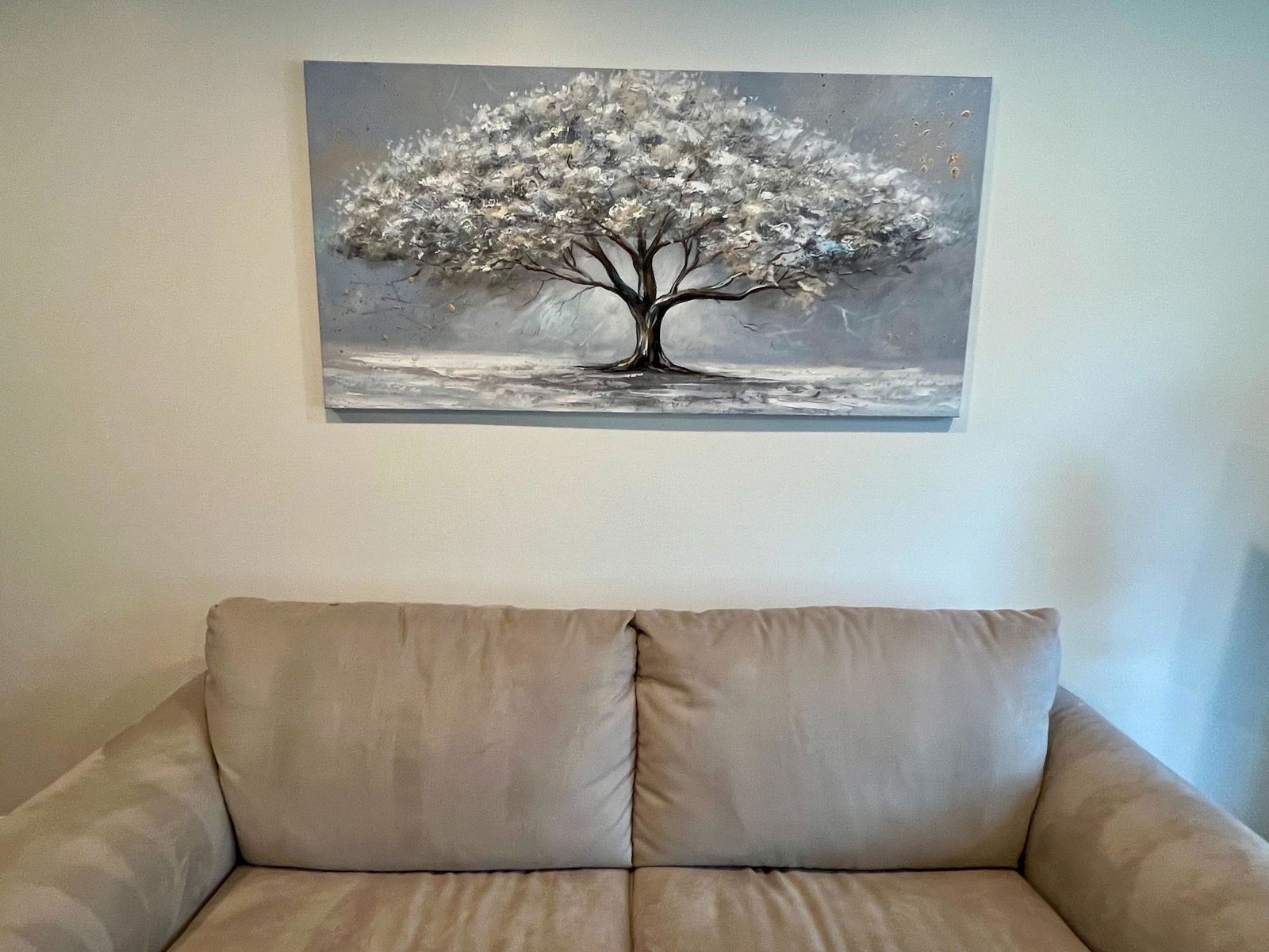 【SM号】 天使候補03 油画 油彩 oil painting シルバー 銀箔 Textured Tree Oil Painting | Modern Wall Art – MontCarta