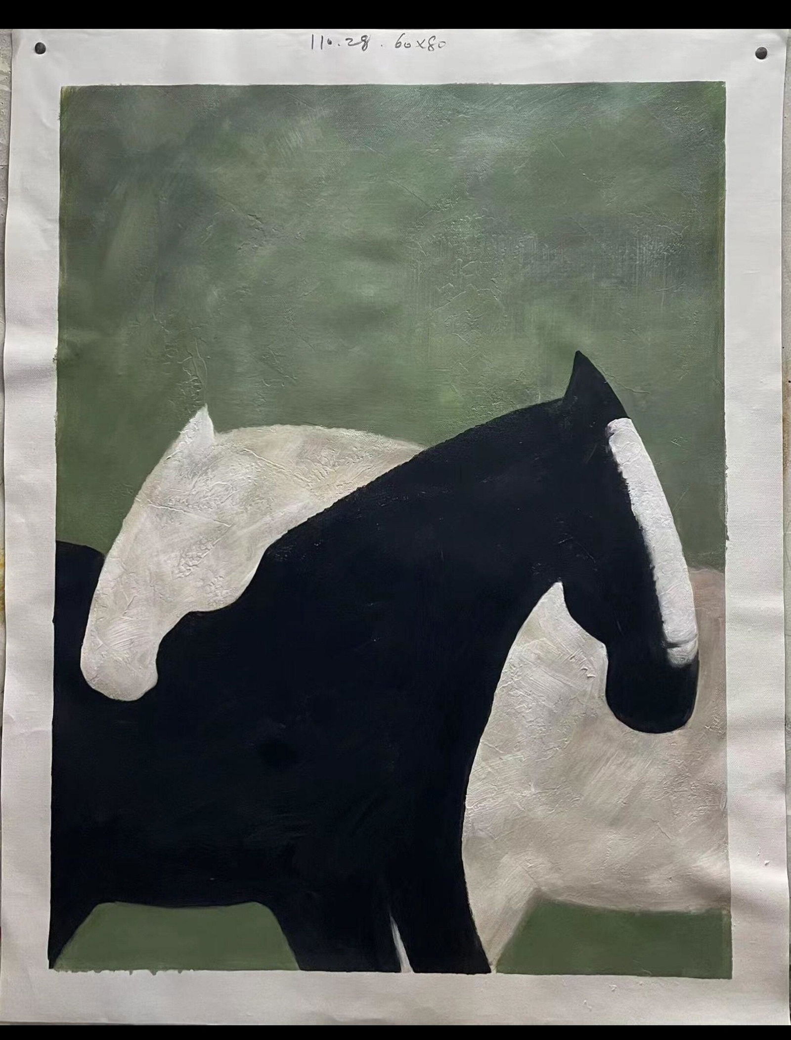 Minimalist Horses Art | Abstract Vertical Wall Decor – MontCarta