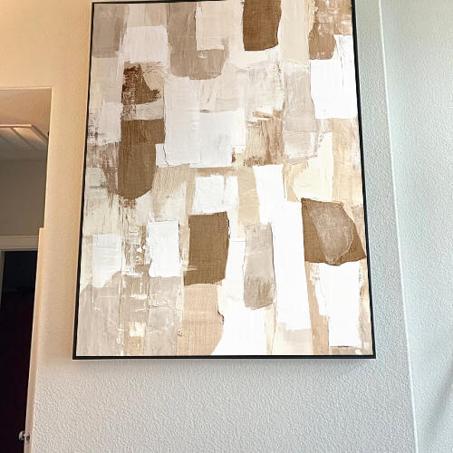 Earthen Layers: Original Textured Abstract Oil Painting - Wabi