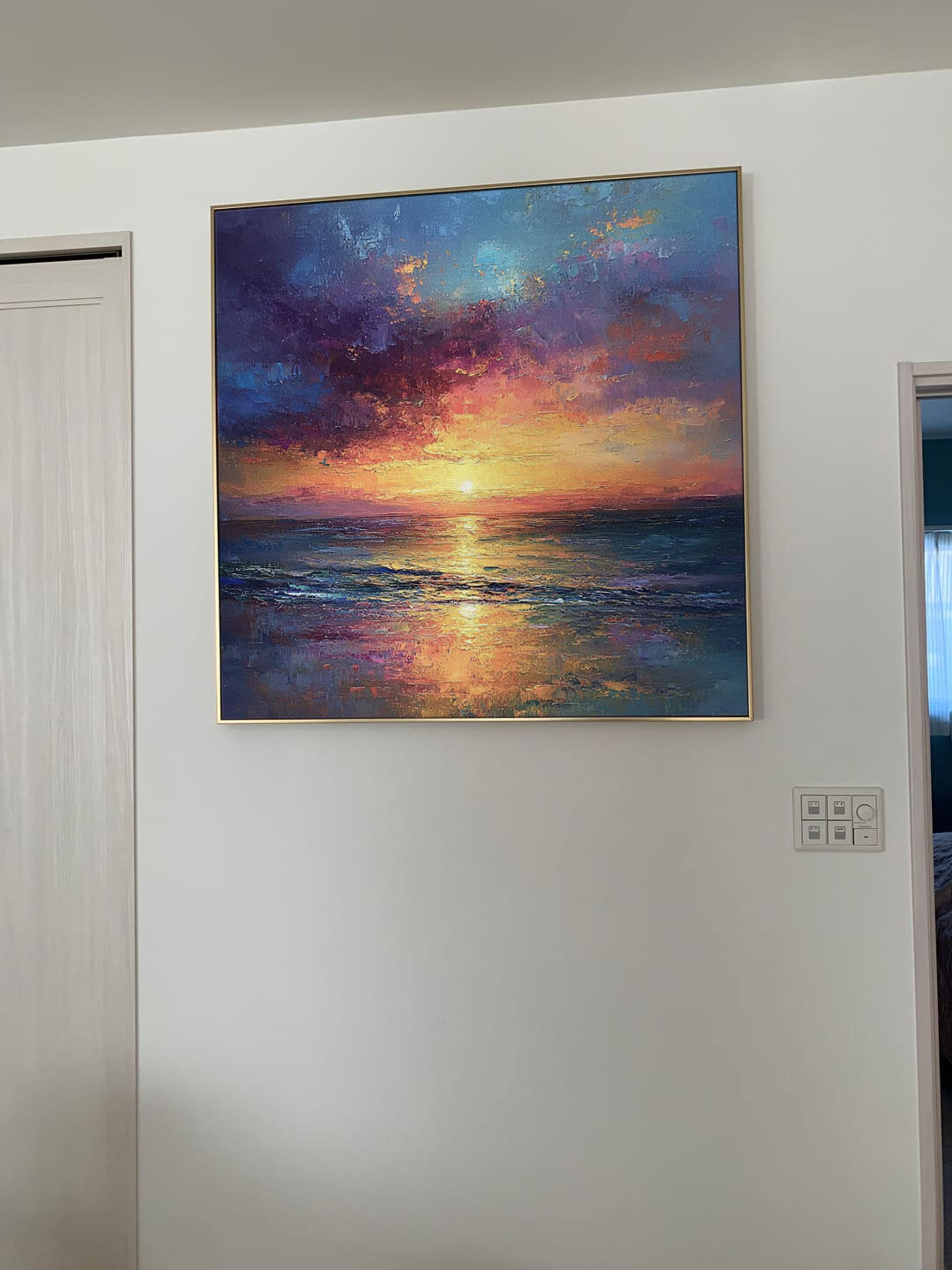 Golden Hour: Original Vibrant Sunset Seascape Oil Painting - Ocean