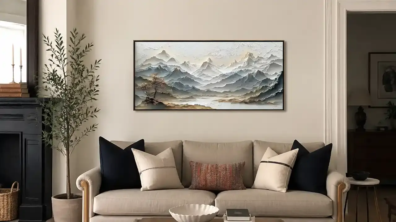 Eternal Horizons | Textured Mountain Landscape Abstract Oil