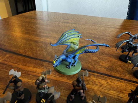 Young Blue Dragon - 28mm 32mm DND Miniatures D&D Minis Dungeons and Dragons